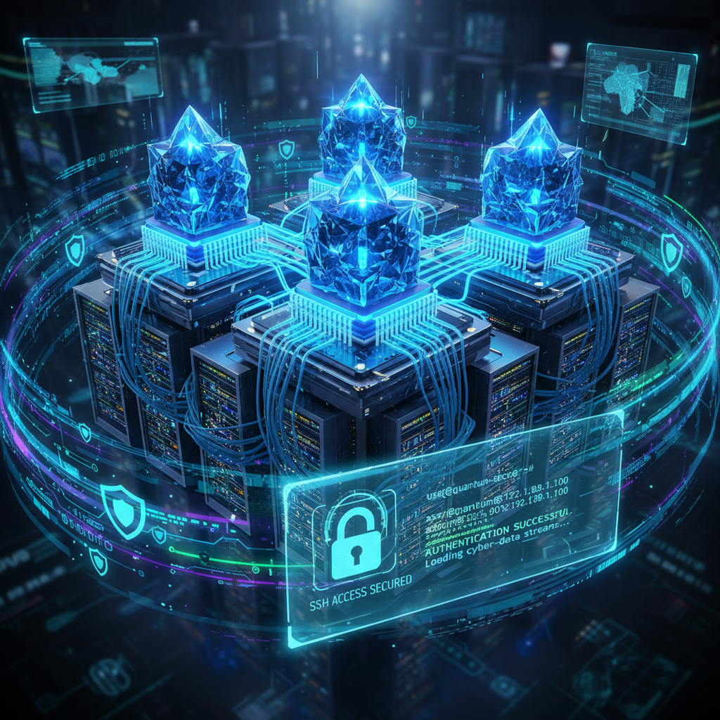 Quantum computing threat to SSH encryption with secure server infrastructure protection